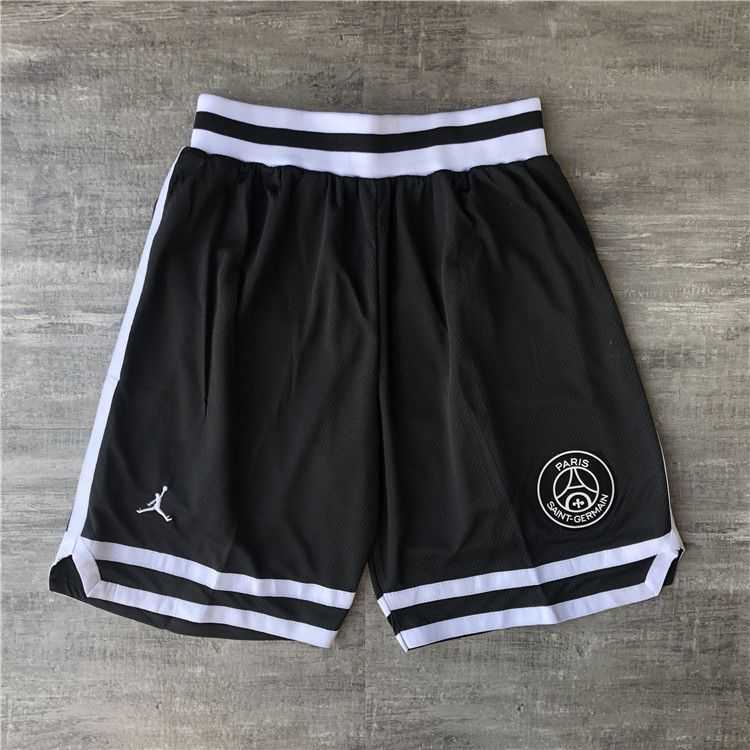 Men NBA Jordan Paris Saint Germain Black Shorts 0416